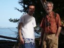 Jean-Alain, un francais que j'ai rencontre a cote d'un singe