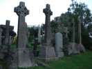 Un cimetière à Stirling, à la tombée de la nuit